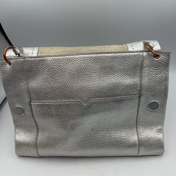 Ted Baker Silver Leather Shoulder Bag Pink Bow Lining main image 4